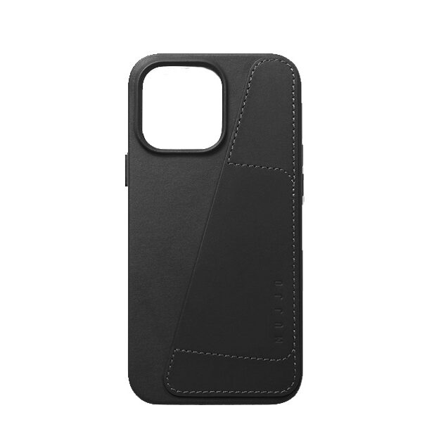Mujjo iPhone 14 Plus Leather Wallet Case -Black