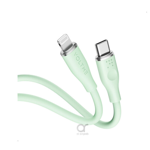 Voltme Powerlink Moss Liquid Silicon Cable Type C to Lightning 3A / 1.2M Zinc-Alloy Connector Green