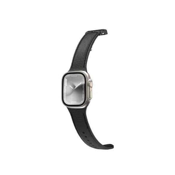 Amazing Thing -Apple Watch Band - TITAN SWIFT Silicone Band with Leather Texture Black