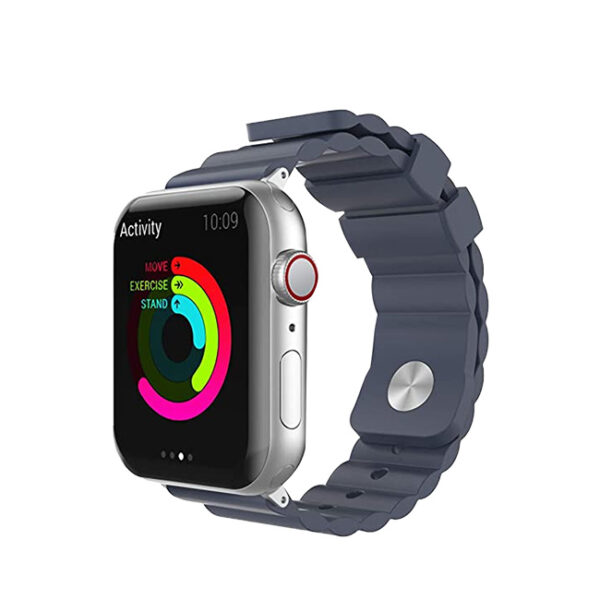 سوار AhaStyle بتصميم ثنائي اللون (DuoTone) لساعة Apple Watch مقاس 42/44 مم – أزرق