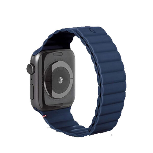 سوار Decoded المغناطيسي من السيليكون لساعة Apple Watch مقاس 38–40 مم – اللون الأزرق الداكن (Navy)