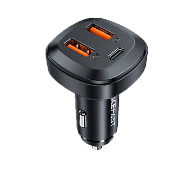 AceFast B9 66W(2USB-A+USB-C) three port metal car charger