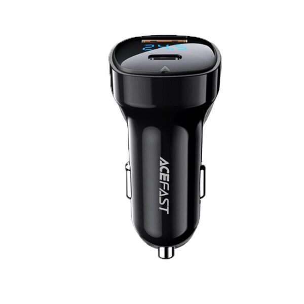 AceFast B4 digital display 66W(USB-C+USB-A) dual port car charger