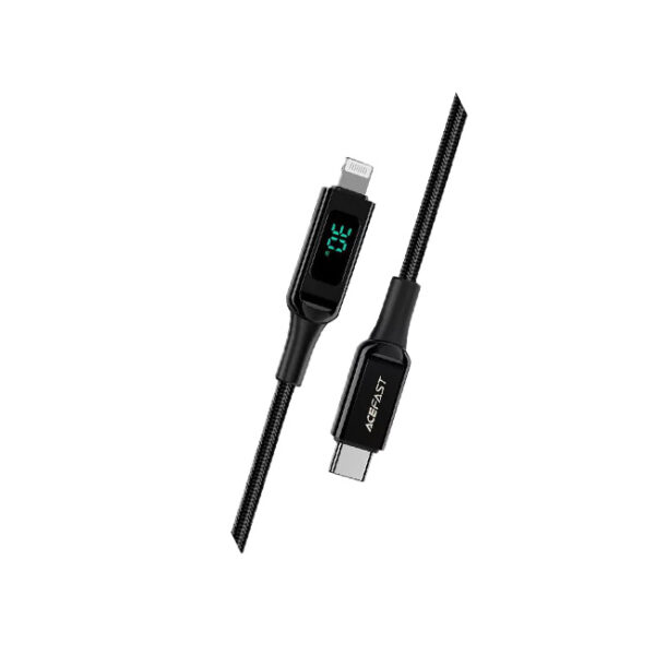 AceFast C6-01 USB-C to Lightning zinc alloy digital display braided charging data cable