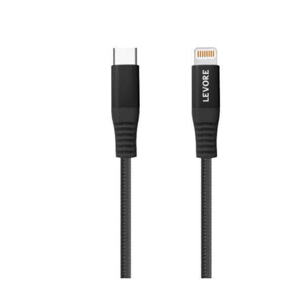 LEVORE Cable Type-C to iPhone 1m Nylon Braided - Black