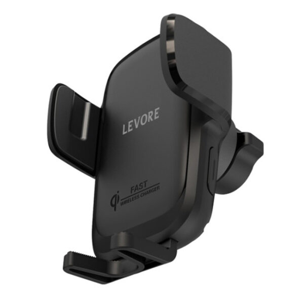 15W Qi Wireless Charger Car Phone Holder Automatic Clamping Car Mount - Black