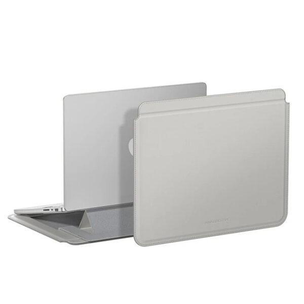 غطاء Matte PRO MAG Sleeve مع حامل وغطاء حماية لأجهزة MacBook Pro 14/13 بوصة و MacBook Air 13.6/13 بوصة / 13 بوصة – رمادي
