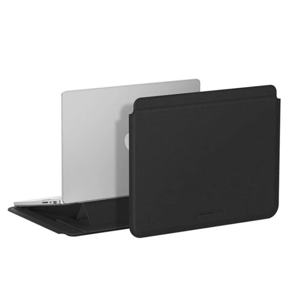 غطاء Matte PRO MAG Sleeve مع حامل وغطاء حماية لأجهزة MacBook Pro 14/13 بوصة و MacBook Air 13.6/13 بوصة / 13 بوصة – أسود