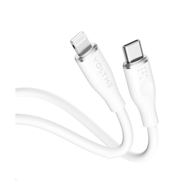 Voltme Powerlink Moss Liquid Silicon Cable Type C to Lightning 3A / 1.2M Zinc-Alloy Connector White