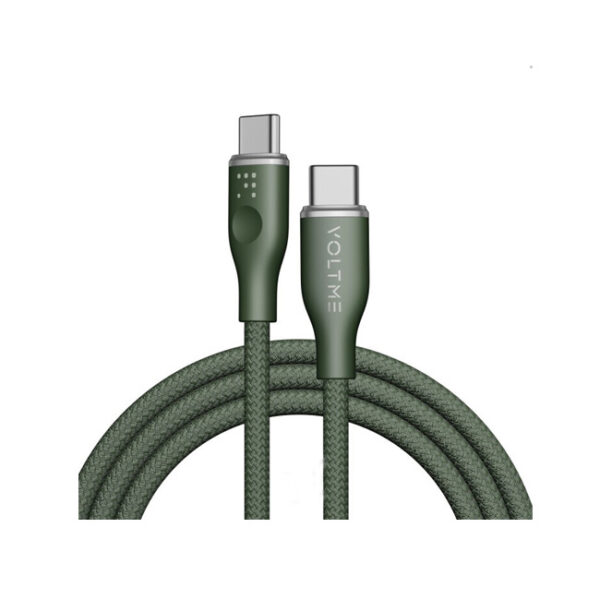 Voltme Powerlink Rugg Double Nylon Cable Type C to Type C 3A - 1M (60W) Green