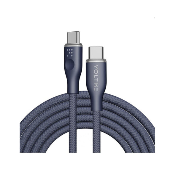 Voltme Powerlink Rugg Double Nylon Cable Type C to Type C 5A - 1.8M (100W) Emarker Blue