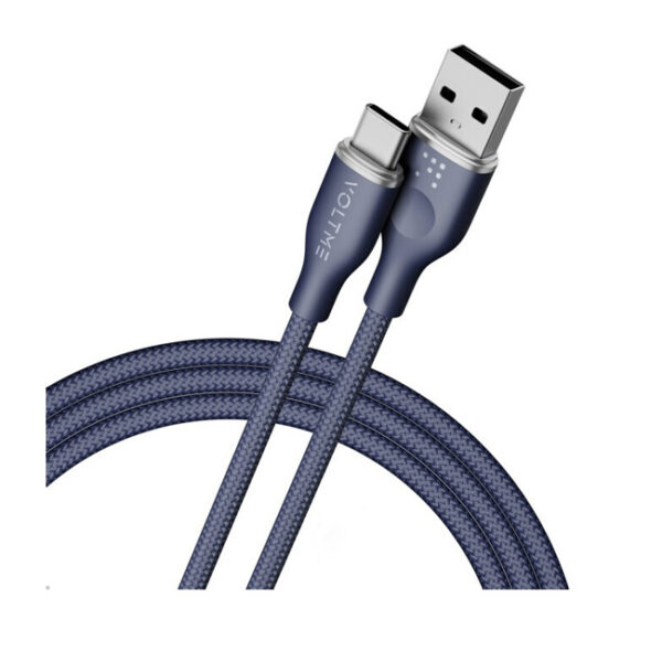 Voltme Powerlink Rugg Double Nylon Cable USB A to Type C 3A - 1M (60W) Blue
