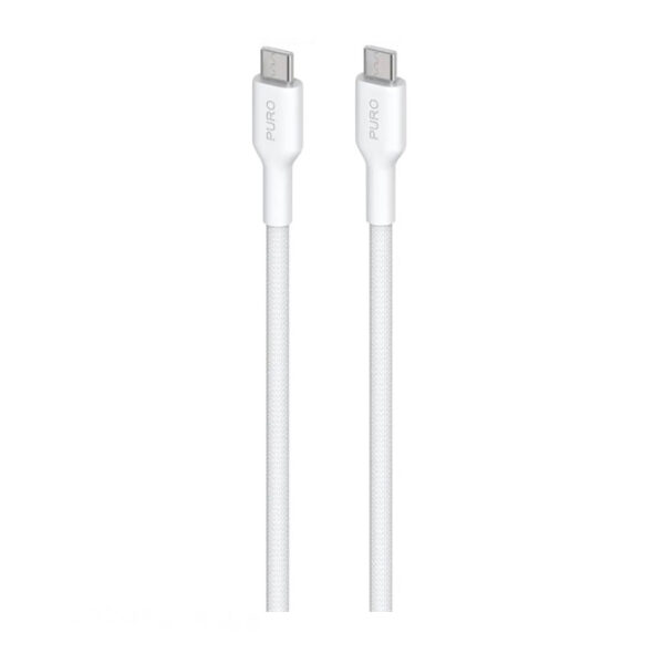 PURO - Cable Fabric USB-C/USB-C, PD 60 W, 1.2 m, white