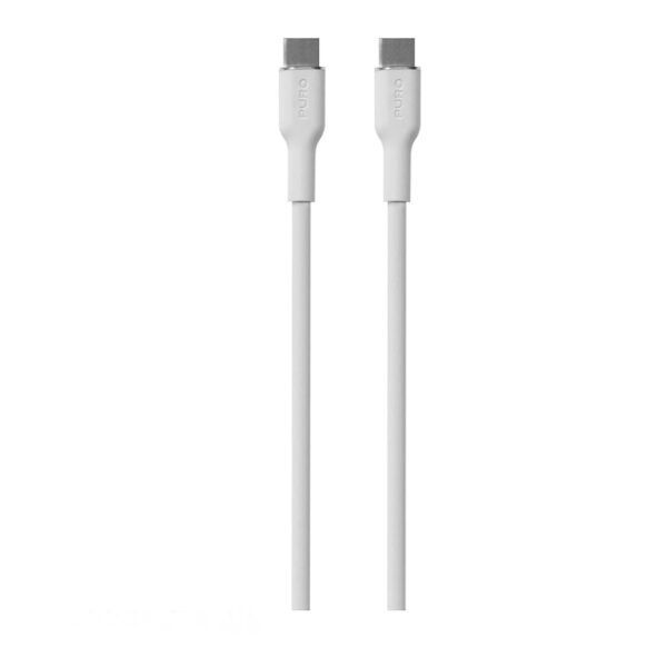 Puro Power and Data Sync Soft CAble From USB-C TO USB-C 1,5M- White