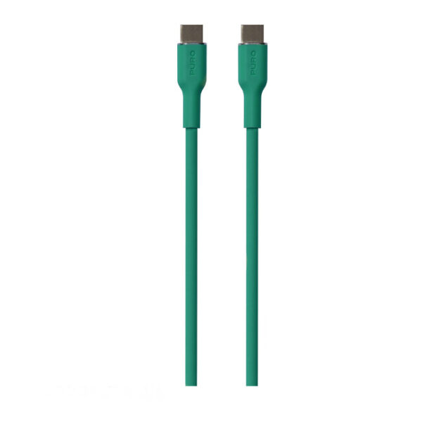 Puro Pwer and Data Sync Soft Cable From USB-C To USB-C 1,5M(Green)