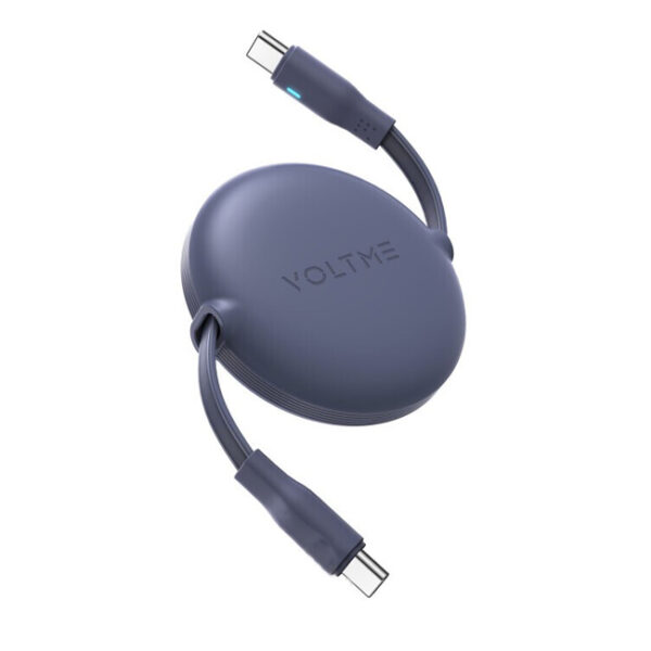 Voltme Powerlink YoYo Retractable Type-C to Type-C Cable 100W PD1M - Navy Blue