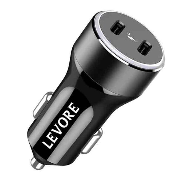 Levore Car Charger 54W 2X USB-C PD Ports - Black