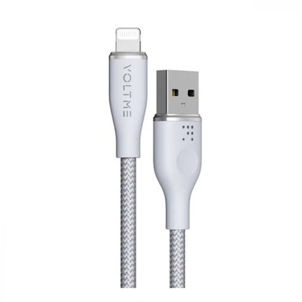 Voltme Powerlink Rugg Double Nylon Cable USB A to Lightning 3A / 1.2M Zinc-Alloy Connector Gray
