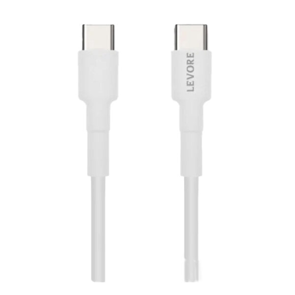 كابل Levore USB-C إلى USB-C بطول 1.0 متر - أبيض (LC5311-WH)<br> <br> <br> <br>