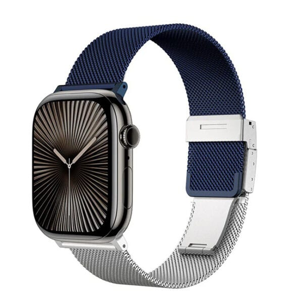 Amazingthing Apple Watch Series 10 46mm Omni StyleFlip Band- Silver Blue