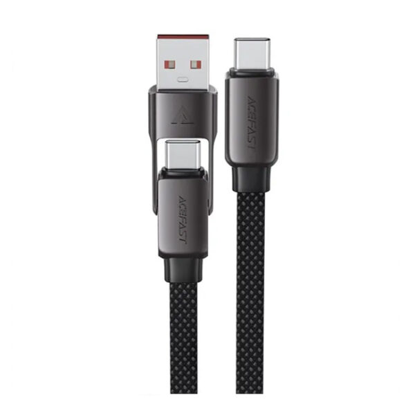 ACEFAST C13-005 60W 2-in-1 USB/Type-C to Type-C Braided Charging Cable-0.2M