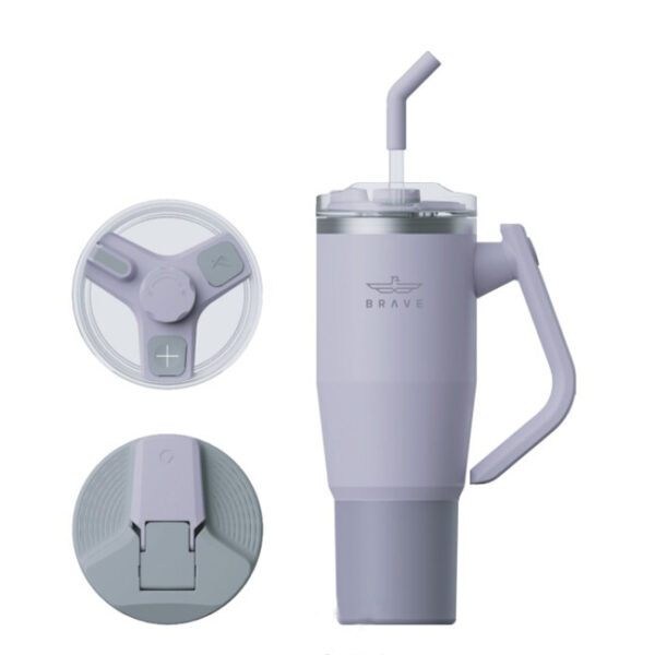 كوب السفر المعزول براف تيمب جارد – مقبض دوار 180°، يحافظ على البرودة لمدة 24 ساعة والحرارة لمدة 12 ساعة، أغطية مانعة للتسرب، سعة 1200 مل – لون بنفسجي.