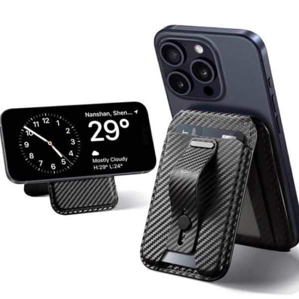 ESR Magsafe Grip Wallet Stand Halolock (Black Carbon)