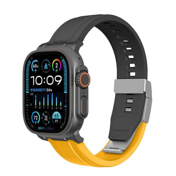 AmazingThing Apple Watch Strap 49/46/45 mm Titan Chrono- Yellow/Black