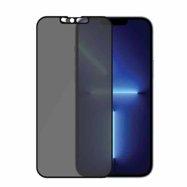 بانزر جلاس لهاتف آبل آيفون 13 برو ماكس – حماية خصوصية مع غطاء كاميرا منزلق (CamSlider) – مضاد للبكتيريا – أسود<br> <br>