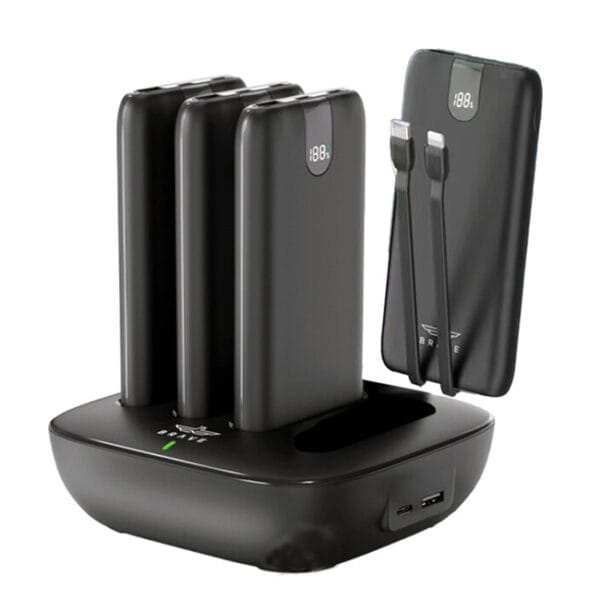 BRAVE 4-in-1 Portable Slim Power Bank Station with Dual Port on the Base (45W Type-C and USB-A)