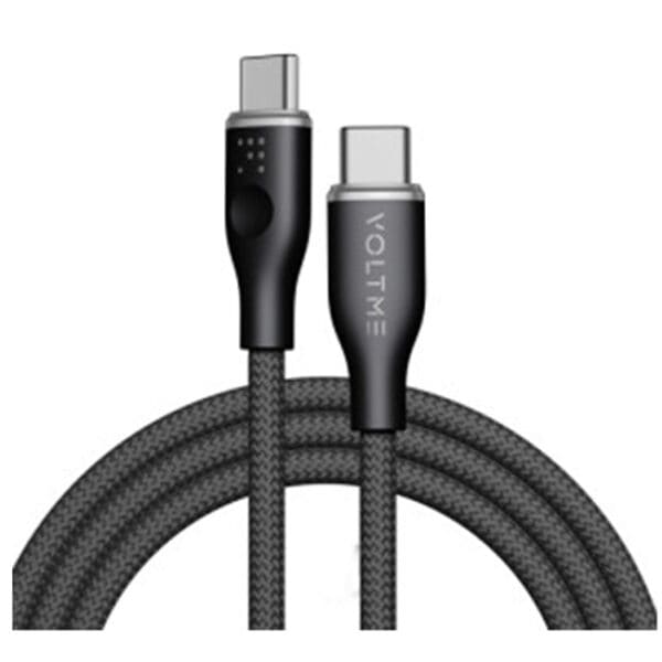 Voltme Powerlink Rugg Nylon Cable Type C to Type C 3A / 1M (60W) Black