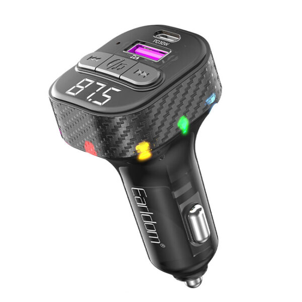 جهاز EarlDom ET-M107 ناقل FM للسيارة بتقنية البلوتوث مع شاحن USB