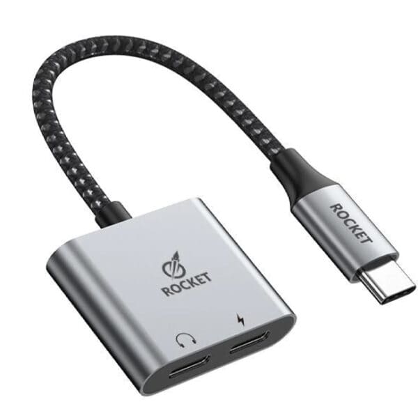 كابل Rocket AU04 محوّل 2 في 1 (صوت + شحن) Type-C