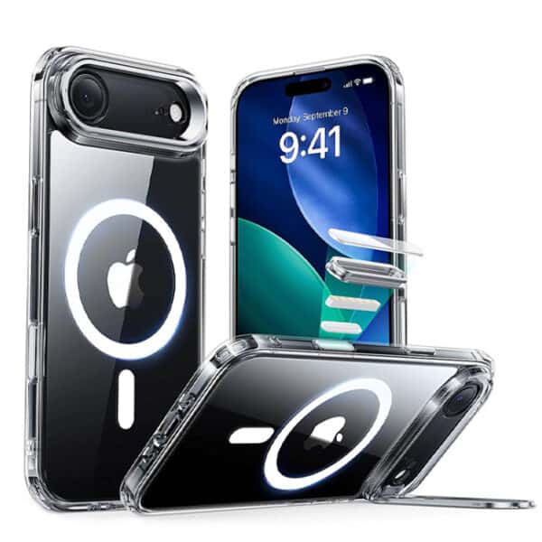 ESR  iPhone 17 Air HaloLock Classic Hybrid Case with Stash Stand (Clear)