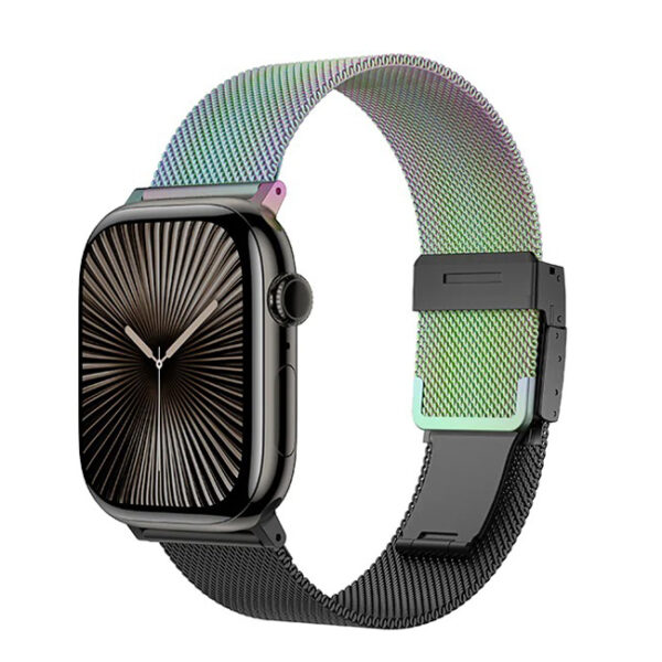 AmazingThing Omni Style Flip Watch Band Apple Watch  Rainbow & Black